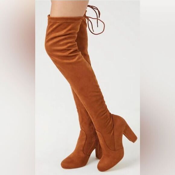 FOREVER 21 BROWN OVER THE KNEE BOOTS - Picture 1 of 9